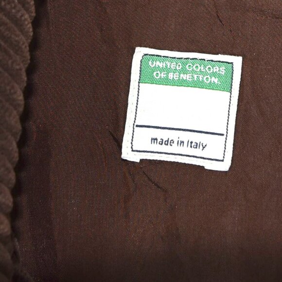 Benetton Brown Corduroy Coat Size Italian 40 Mod Academia 70s Retro - Picture 3 of 7